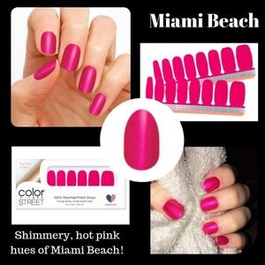 Color Street hot pink nail strips